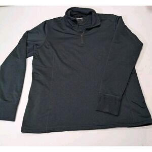 Orvis Waffle Knit Thermal 1/4 Zip Pullover Jacket Mens Size‎ XL Black Outdoor